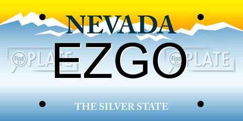 EZGO Nevada License Plate
