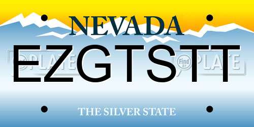EZGTSTT Nevada License Plate