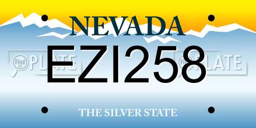 EZI258 Nevada License Plate