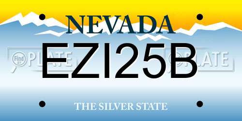 EZI25B Nevada License Plate