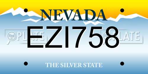 EZI758 Nevada License Plate