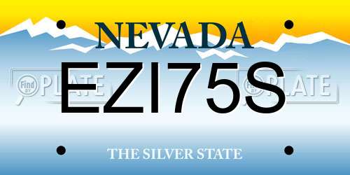 EZI75S Nevada License Plate