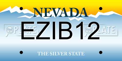 EZIB12 Nevada License Plate