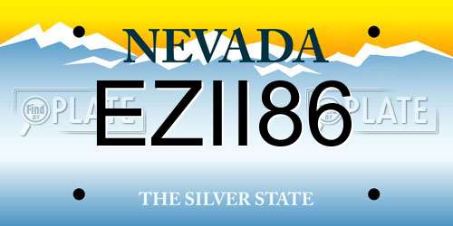 EZII86 Nevada License Plate