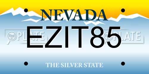 EZIT85 Nevada License Plate