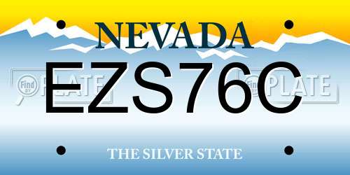 EZS76C Nevada License Plate