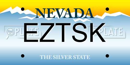 EZTSK Nevada License Plate
