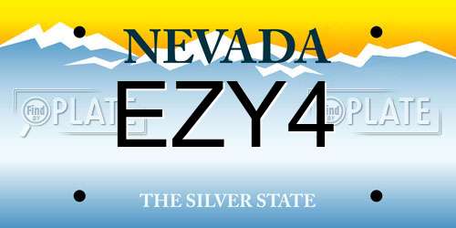 EZY4 Nevada License Plate