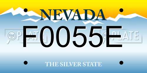 F0055E Nevada License Plate