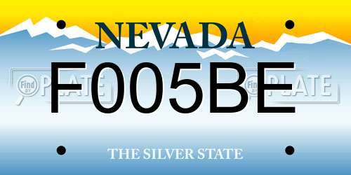 F005BE Nevada License Plate