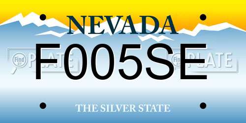 F005SE Nevada License Plate