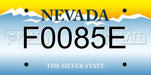 F0085E Nevada License Plate