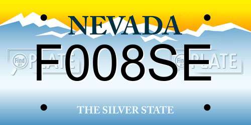 F008SE Nevada License Plate