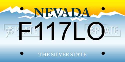 F117LO Nevada License Plate