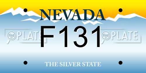 F131 Nevada License Plate
