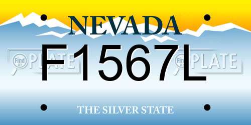 F1567L Nevada License Plate