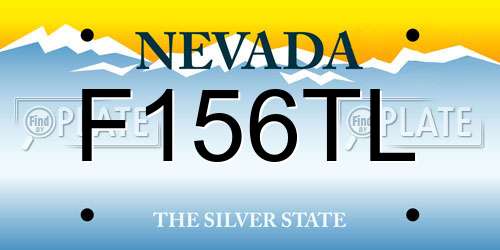 F156TL Nevada License Plate