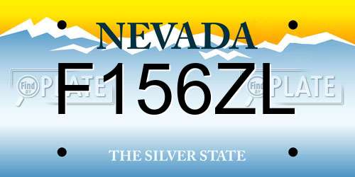 F156ZL Nevada License Plate