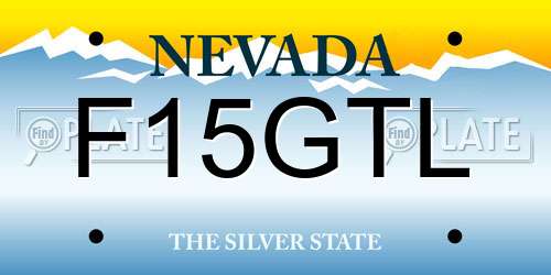 F15GTL Nevada License Plate
