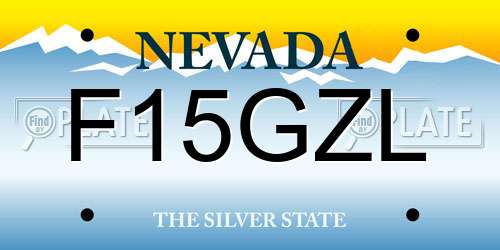 F15GZL Nevada License Plate