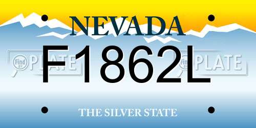 F1862L Nevada License Plate