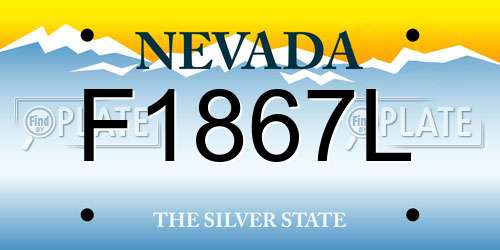 F1867L Nevada License Plate