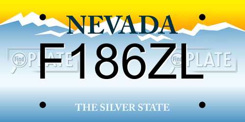 F186ZL Nevada License Plate