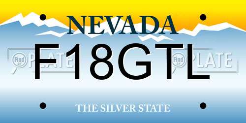 F18GTL Nevada License Plate