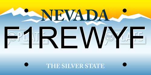 F1REWYF Nevada License Plate