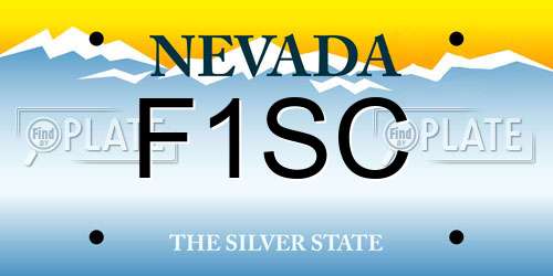 F1SC Nevada License Plate