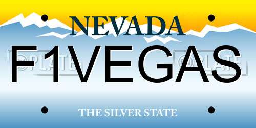 F1VEGAS Nevada License Plate