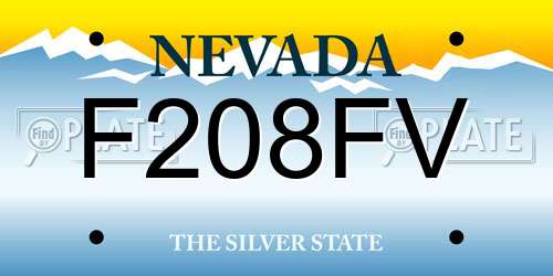 F208FV Nevada License Plate