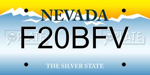 F20BFV Nevada License Plate