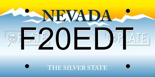 F20EDT Nevada License Plate