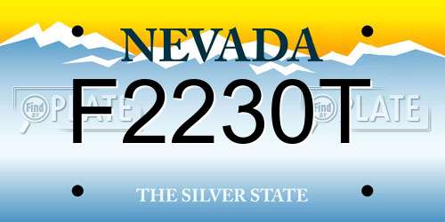 F2230T Nevada License Plate