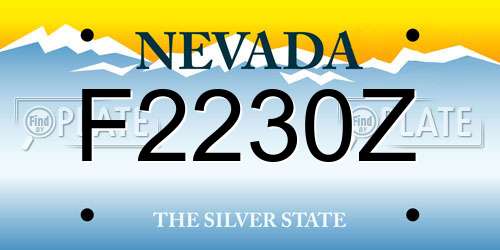 F2230Z Nevada License Plate
