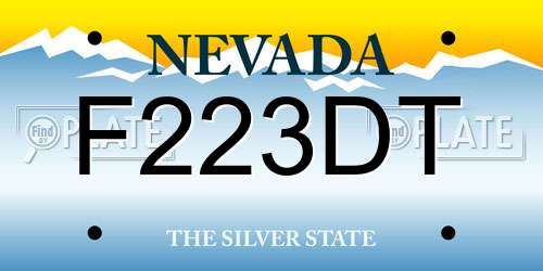 F223DT Nevada License Plate