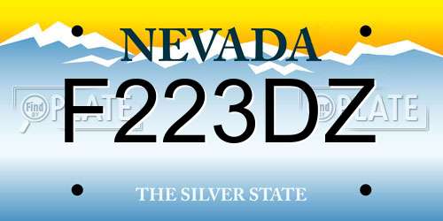 F223DZ Nevada License Plate