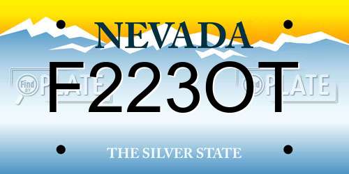 F223OT Nevada License Plate