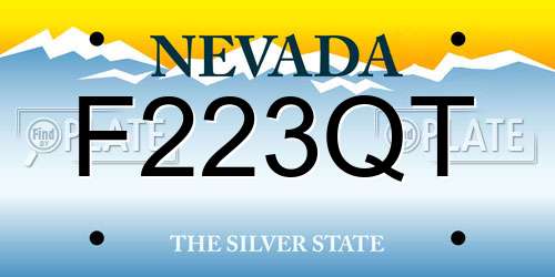 F223QT Nevada License Plate