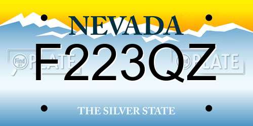 F223QZ Nevada License Plate