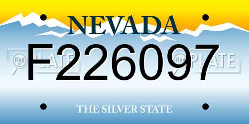 F226097 Nevada License Plate