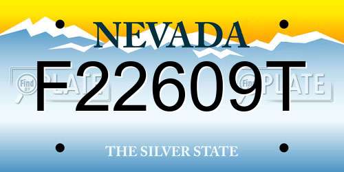 F22609T Nevada License Plate