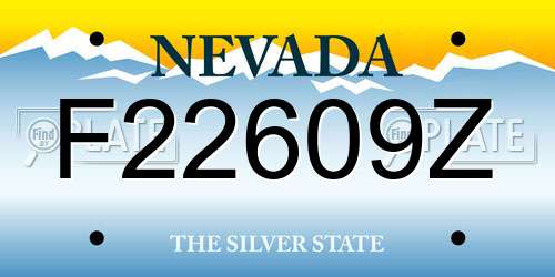 F22609Z Nevada License Plate