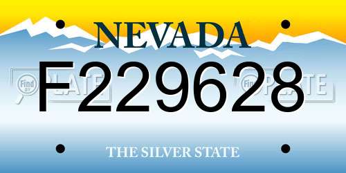 F229628 Nevada License Plate
