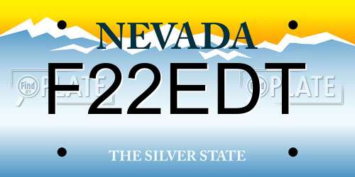F22EDT Nevada License Plate