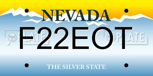 F22EOT Nevada License Plate