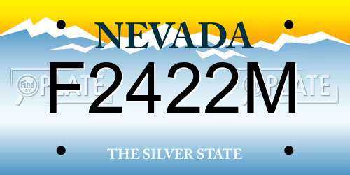 F2422M Nevada License Plate