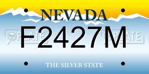 F2427M Nevada License Plate