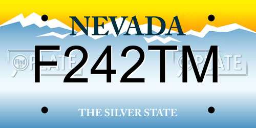 F242TM Nevada License Plate